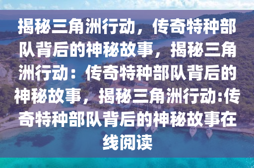 揭秘三角洲行动，传奇特种部队背后的神秘故事，揭秘三角洲行动：传奇特种部队背后的神秘故事，揭秘三角洲行动:传奇特种部队背后的神秘故事在线阅读