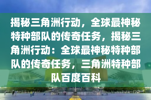 揭秘三角洲行动，全球最神秘特种部队的传奇任务，揭秘三角洲行动：全球最神秘特种部队的传奇任务，三角洲特种部队百度百科