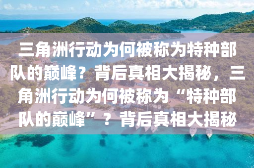 三角洲行动为何被称为特种部队的巅峰？背后真相大揭秘，三角洲行动为何被称为“特种部队的巅峰”？背后真相大揭秘