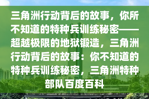 三角洲行动背后的故事，你所不知道的特种兵训练秘密——超越极限的地狱锻造，三角洲行动背后的故事：你不知道的特种兵训练秘密，三角洲特种部队百度百科