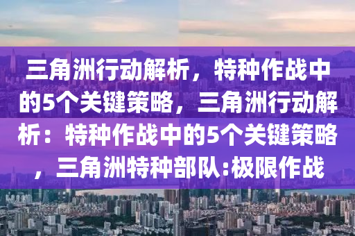 三角洲行动解析，特种作战中的5个关键策略，三角洲行动解析：特种作战中的5个关键策略，三角洲特种部队:极限作战