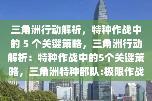 三角洲行动解析，特种作战中的 5 个关键策略，三角洲行动解析：特种作战中的5个关键策略，三角洲特种部队:极限作战